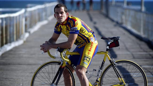 Paralympic cyclist Andrew Panazzolo at Henley Beach before winning medals at the Athens 2004 Games.