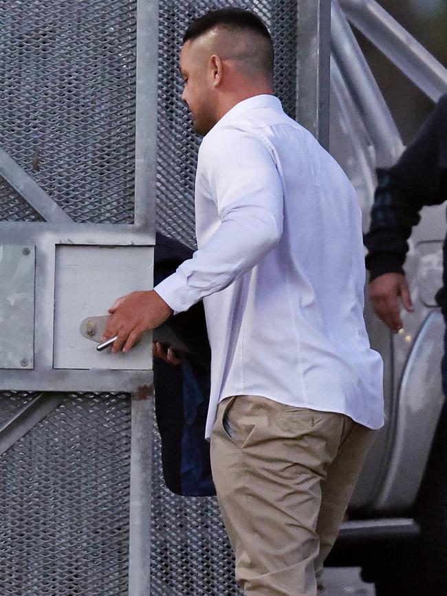 Hayne pictured leaving prison on Wednesday night. Picture: Sam Ruttyn