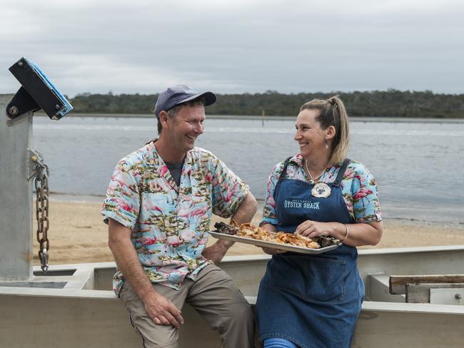 Melshell Oysters owners Ian Cassie Melrose. Picture: Tim Whybrow/Tourism Australia