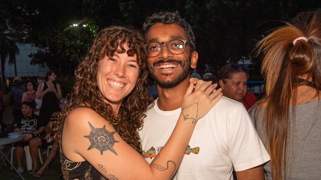 Ray Burns and Suey De-Silva at the Northern Land Council 50 Year Anniversary Concert in State Square, Parliament House, Darwin. Picture: Pema Tamang Pakhrin