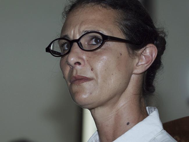 Australian Sara Connor sits in a court room as she listens to an Indonesian persecutor during her trial in Bali, Indonesia, Wednesday, Nov. 9, 2016. Connor and British man David Taylor were put on trial on accusation of murdering an Indonesian police officer in August. (AP Photo/Firdia Lisnawati)