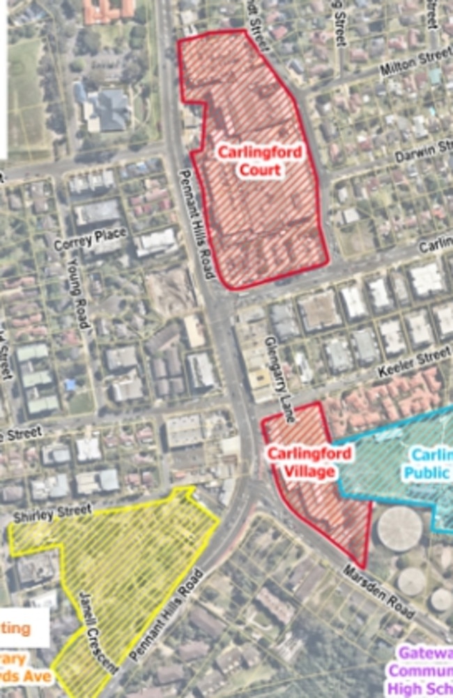 The site in yellow could be home to a Meriton development with 620 apartments.