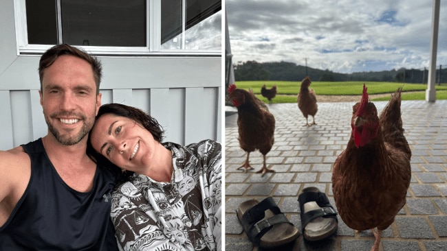 Totally blissed out... with the chooks! Image: Supplied