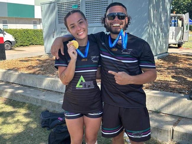 Jass Anne Teamo Lowe and Radwan Bill Te-Rehu Masri of the Maori League Tag at the Harmony Nines. Picture: Contributed