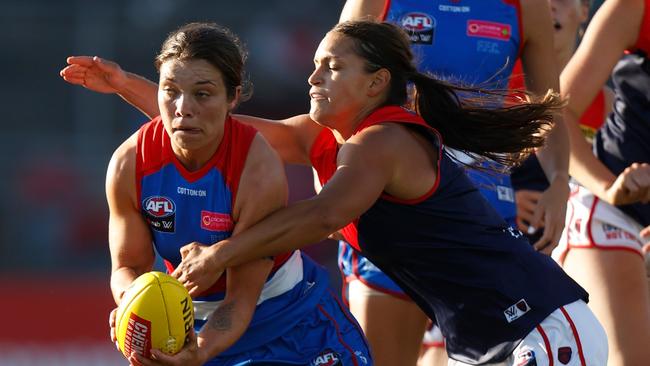 Ellie Blackburn and the Bulldogs won’t play this weekend. Picture: Michael Willson/AFL Photos via Getty Images