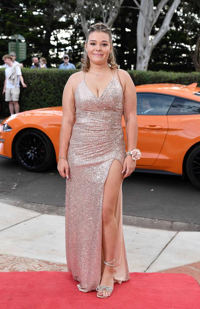 Mikaela McGavin at Centenary Heights State High School formal. Picture; Patrick Woods.