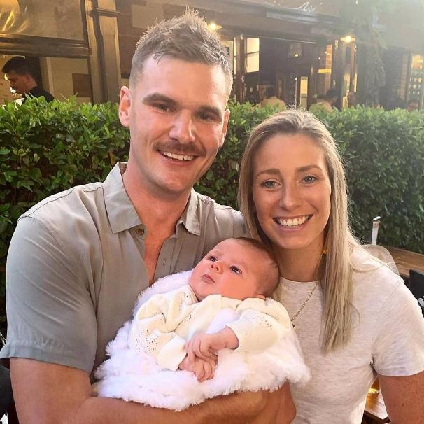 Deni Varnhagen and Jarrad Duthie with their baby girl called Hali Julia. Picture: Instagram.