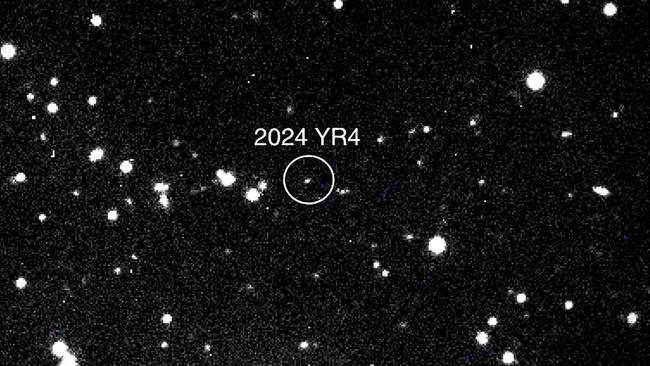 This handout picture provided by NASA on January 31, 2025 shows asteroid 2024 YR4 as observed by the Magdalena Ridge 2.4m telescope at the New Mexico Institute of Technology on January 27, 2025. A colossal explosion in the sky, unleashing energy thousands of times greater than the Hiroshima bomb. A blinding flash that momentarily outshines the Sun. A shockwave powerful enough to flatten everything for miles. There's a small but real chance this apocalyptic scenario could unfold in eight years -- if a newly detected asteroid, nearly the size of a football field, collides with Earth. While there's no immediate cause for alarm, scientists are watching closely. (Photo by Handout / NASA/Magdalena Ridge 2.4m telescope/New Mexico Institute of Technology/Ryan / AFP) / RESTRICTED TO EDITORIAL USE - MANDATORY CREDIT "AFP PHOTO / NASA/Magdalena Ridge 2.4m telescope/New Mexico Institute of Technology/Ryan" - NO MARKETING NO ADVERTISING CAMPAIGNS - DISTRIBUTED AS A SERVICE TO CLIENTS