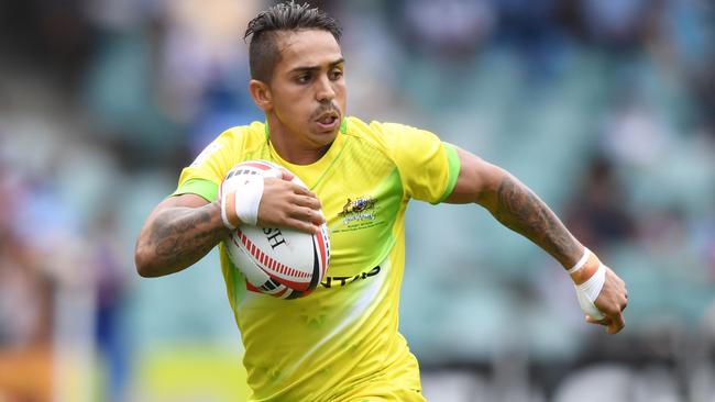 Maurice Longbottom in action during the Sydney Sevens.