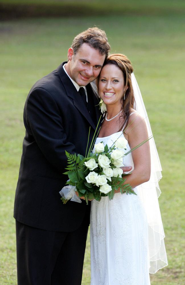 Peter Allan and Kim Muller married at the Australian Woolshed Ferny Hills in 2005. Picture: Annette Dew