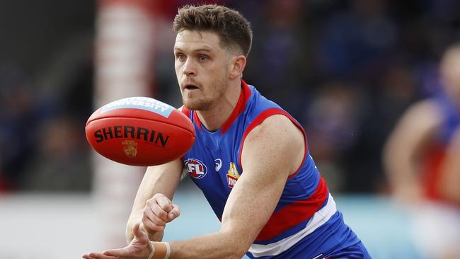 Underrated Taylor Duryea has been impressive for the Dogs down back this season. Picture: Dylan Burns/AFL Photos via Getty Images