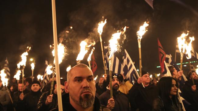 Golden Dawn was founded as a neo-Nazi group during the early 1980s and is currently the third-largest party in Greece's Parliament. Picture: AP