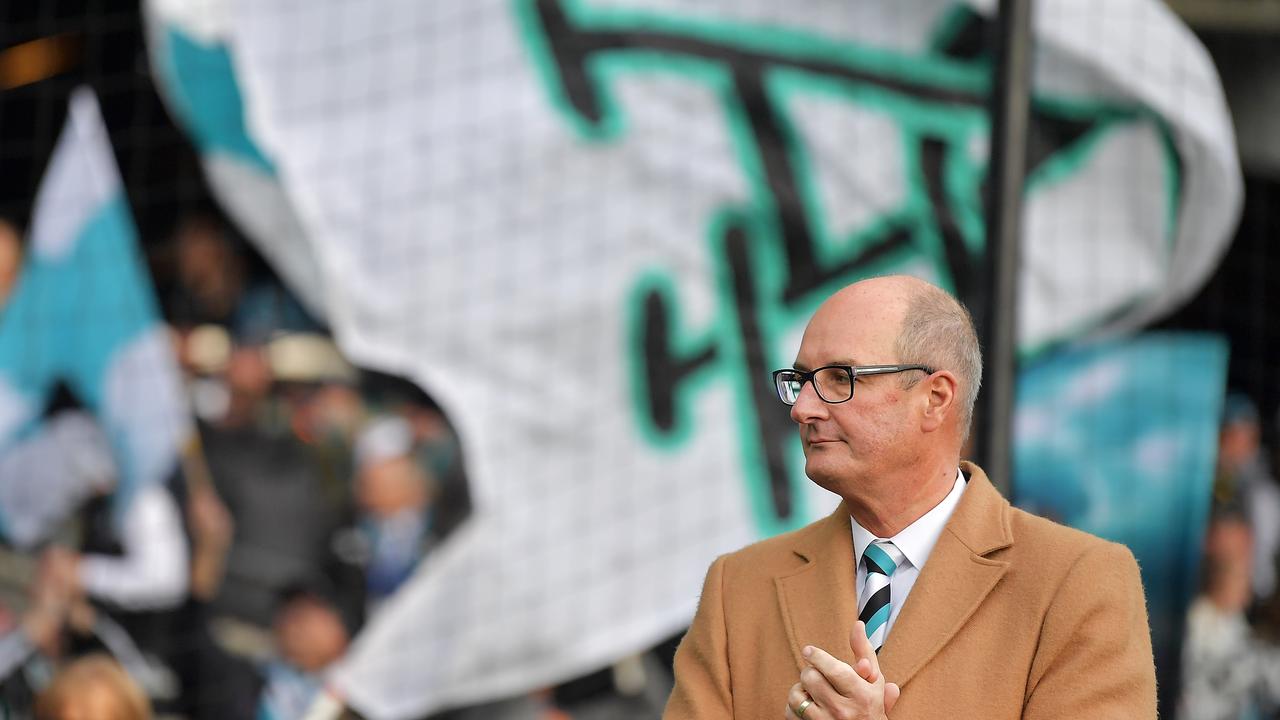 ADELAIDE, AUSTRALIA - AUGUST 11: David Koch, Chairman of the Power is pictured during the round 21 AFL match between the Port Adelaide Power and the West Coast Eagles at Adelaide Oval on August 11, 2018 in Adelaide, Australia. (Photo by Daniel Kalisz/Getty Images)