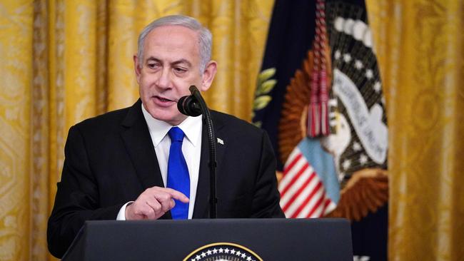 Israeli Prime Minister Benjamin Netanyahu during to a visist to Washington. Picture: AFP