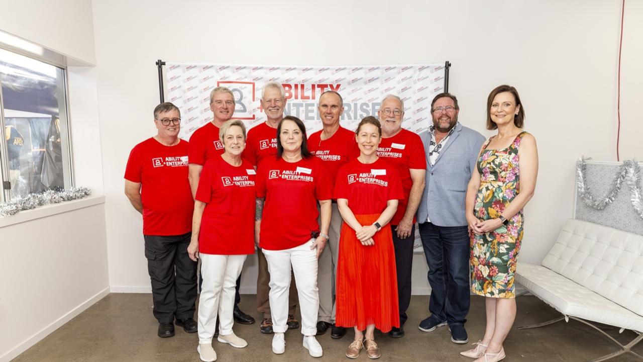 The Ability Enterprises Board, CEO Tracey Scanlan and special guest Shane Jacobson. Photo: Tamara Silvester.