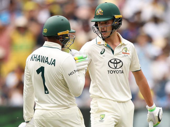 A move up the order for Travis Head would leave selectors with decisions to make around Sam Konstas and Usman Khawaja. Picture: Robert Cianflone/Getty Images