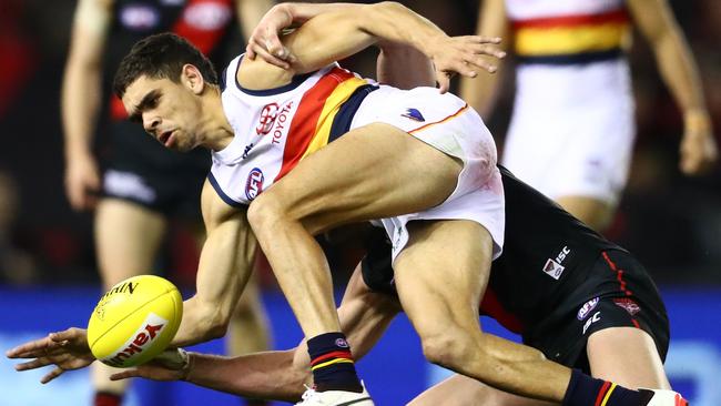 BRINGING THE HEAT: Charlie Cameron is one of Adelaide’s key pressure players. Picture: Scott Barbour (AFL Media/Getty Images).