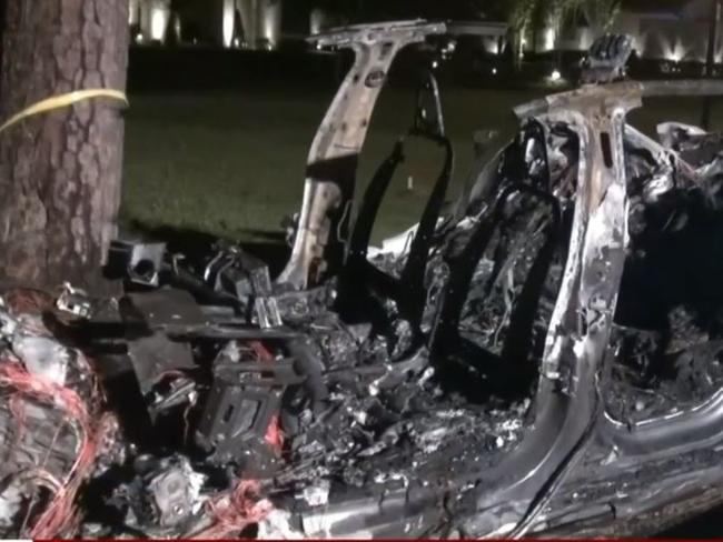 Friefighters were unable to extinguish the vehicle. Picture: KPRC2