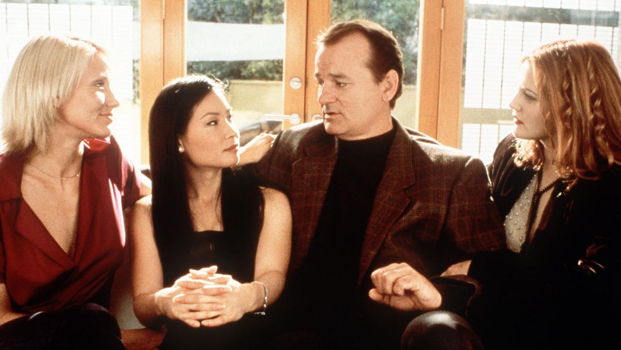 Cameron Diaz, Lucy Liu, Bill Murray and Drew Barrymore in Charlie's Angels.