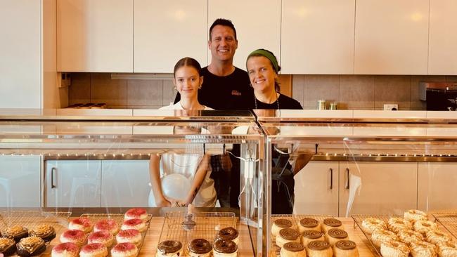 Grace, Isaac and Vanessa Broad at Simply Donuts Bakewell. Picture: Supplied