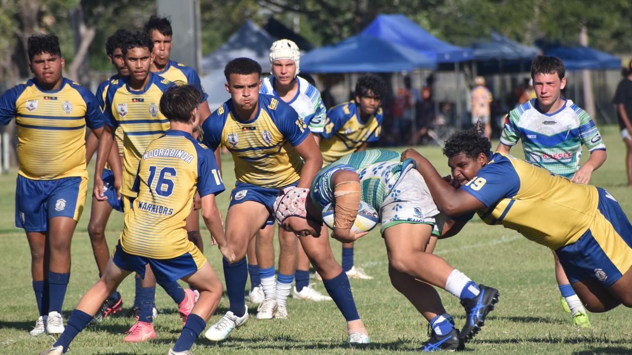 Under-17 grand final, Gladstone Ringers versus Woorabinda Warriors, at Warba Wangarunya Rugby League Carnival at Saleyards Park, Rockhampton, on January 24, 2025. Photo: Pam McKay