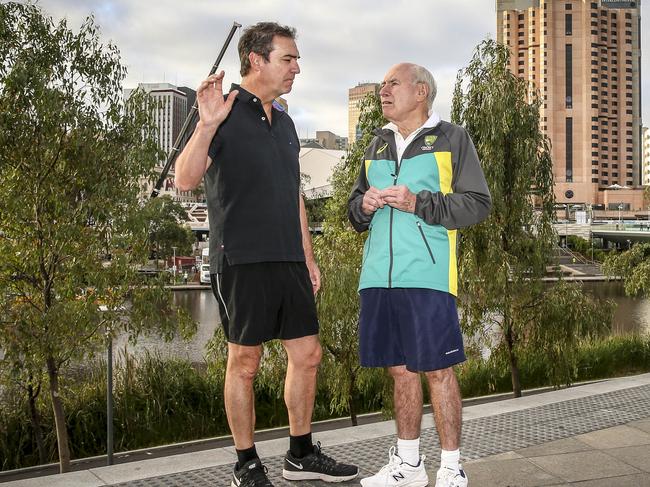 Former PM John Howard and current SA Opposition Leader Steven Marshall helped bring peace to the SA Liberal Party. Photo:AAP/MIKE BURTON