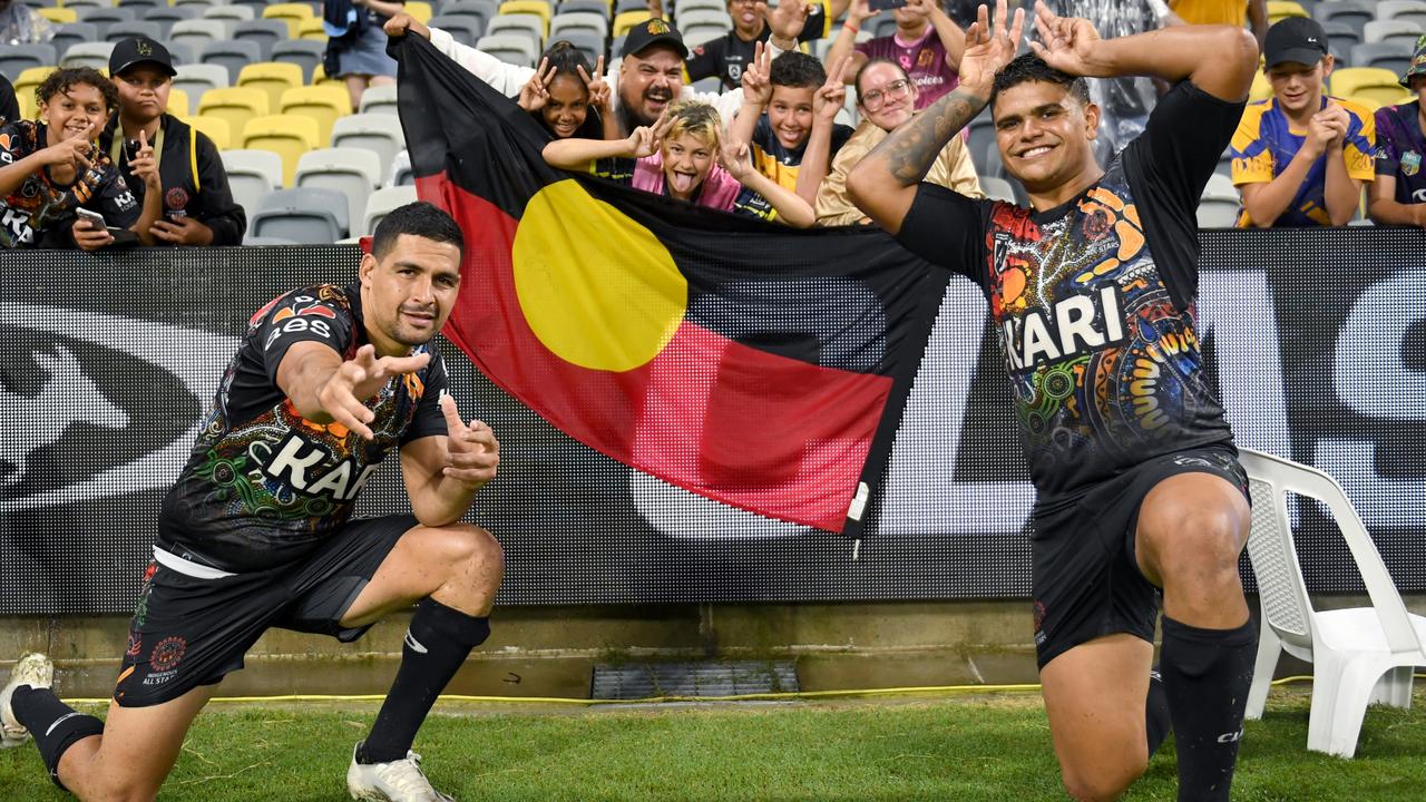 South Sydney stars Cody Walker and Latrell Mitchell will not play in the 2022 All Stars game. Picture: NRL Photos