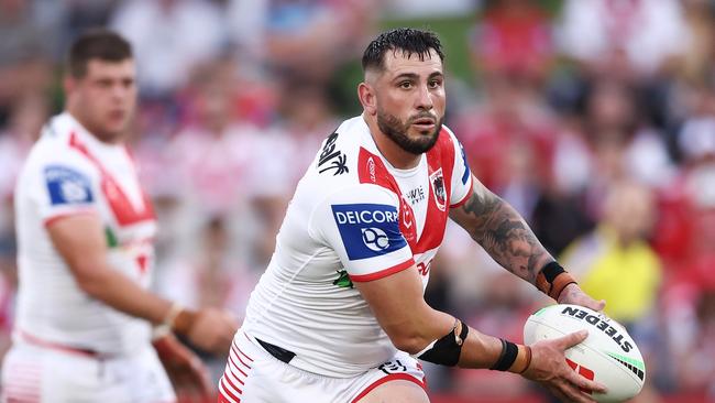 SYDNEY, AUSTRALIA – MARCH 12: Jack Bird of the Dragons runs with the ball during the round two NRL match between the St George Illawarra Dragons and the Gold Coast Titans at Netstrata Jubilee Stadium on March 12, 2023 in Sydney, Australia. (Photo by Matt King/Getty Images)