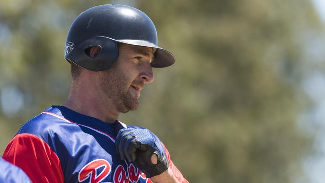 Phil Vanderneut gets home for Toowoomba Rangers against All Stars in GBL division five baseball at Commonwealth Oval, Sunday, November 1, 2020. Picture: Kevin Farmer