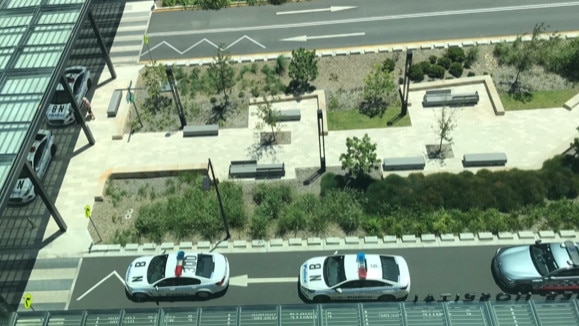 Image posted on social media on January 21, 2020, of a number of police cars outside Northern Beaches Hospital. Picture: Twitter/Dr Susie.