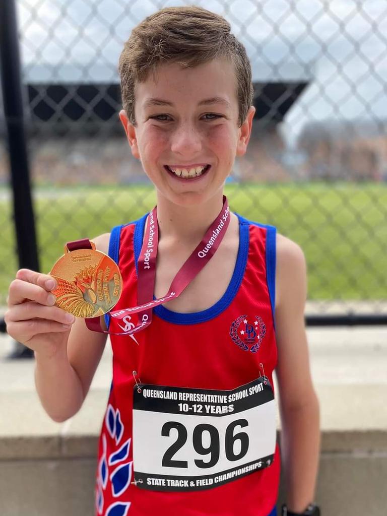 Judah Magarey with his medal after winning the state championship.