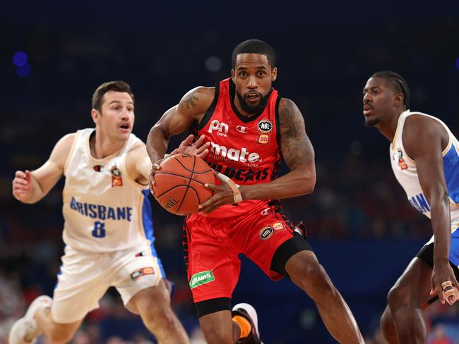 Bryce Cotton of the Wildcats drives to the basket. Picture: Getty Images