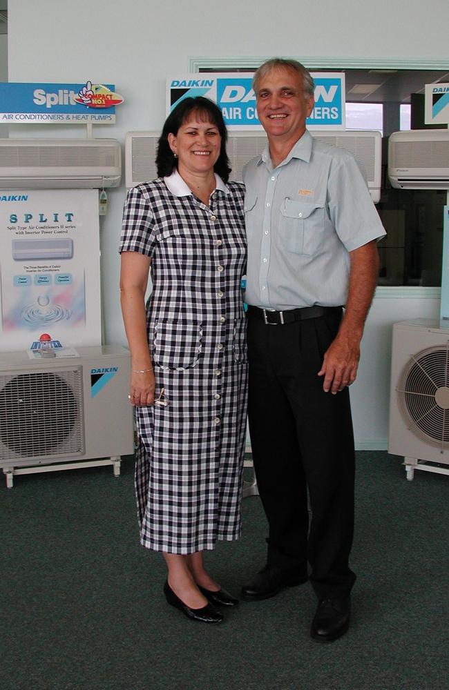 Ann &amp; Ken McLeod from RST Airconditioning in 2000 Picture: Bryan Lynch