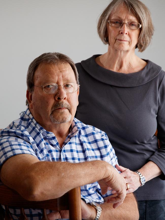 Victim Bronte Higham, pictured last year with his wife Ricki at their Hallett Cove home. Bronte has since died. Picture: Matt Turner