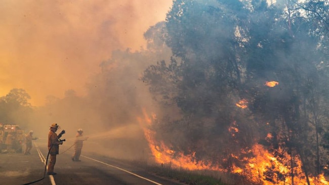 QFES fight a bushfire at Noosa. Picture: Facebook, Queensland Fire and Emergency Service