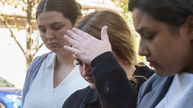 Glennie left Victoria’s County Court surrounded by her supporters. Picture: NCA NewsWire / Nicki Connolly