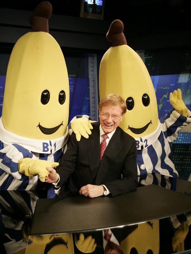 Kerry O'Brien with the Bananas in Pyjamas.