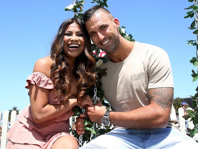 Married At First Sight couple Nick &amp; Cyrell at the St Kilda Festival yesterday. Picture: Yuri Kouzmin