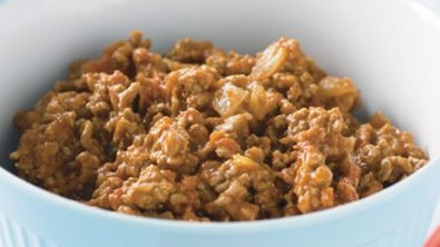 This simple bolognese sauce uses beef mince.