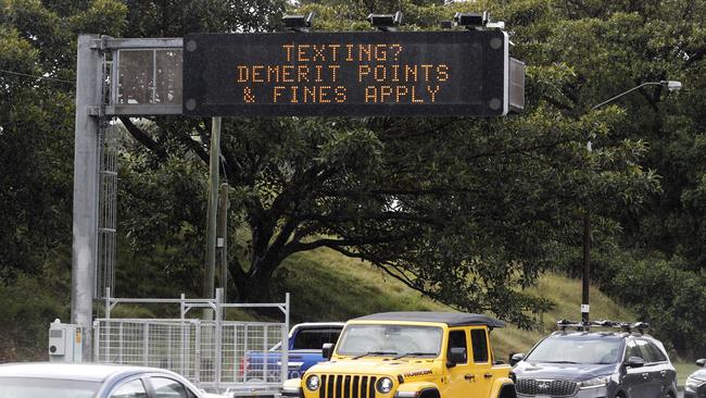 A phone detection camera on Anzac Parade between Alison and Cleveland streets in Sydney. Picture: Jonathan Ng