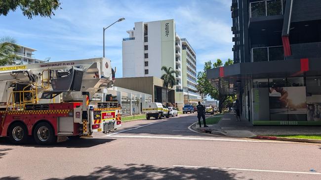 Multiple NT Police and Fire units attend an incident on Gardiner St, Darwin CBD on January 31, 2025