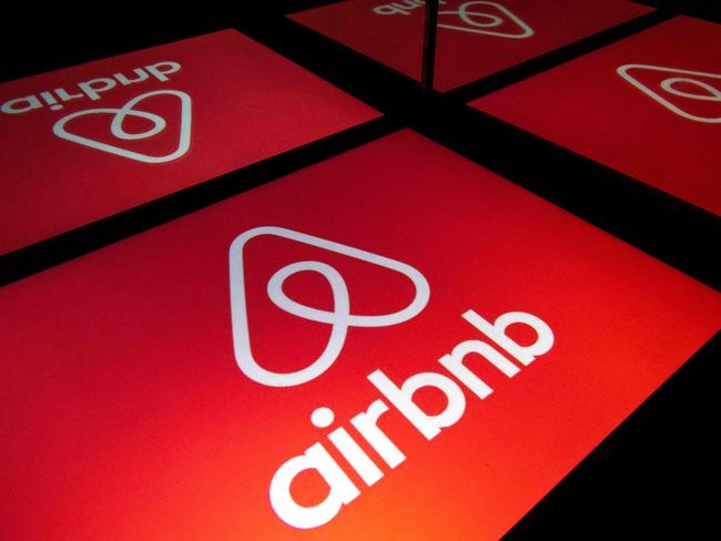 The Airbnb logo. Picture: AFP