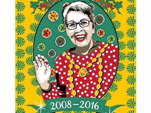 The commemorative Jenny Dowell Tea Towel, created by Black Ant Australia.