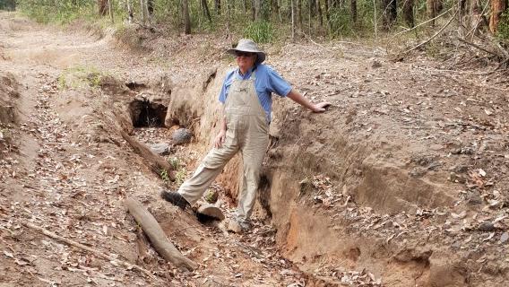 FIRE TRUCK ACCESS: Bentley farmer and former RFS firefighter, Gordon Serone, is concerned that high fuel loads combined with badly damaged fire trails preventing fire truck access at the Bungabbee Nature Reserve may have tragic results if there’s a bushfire.