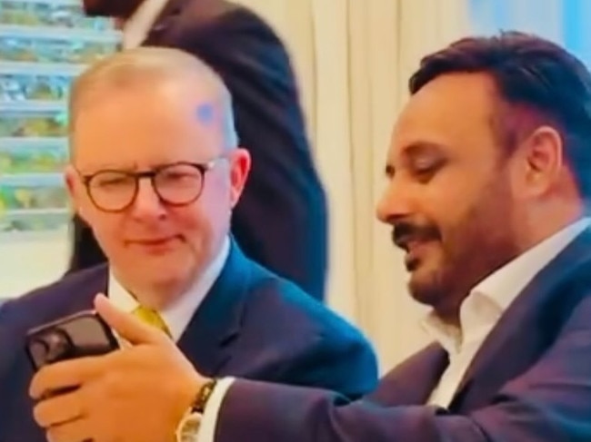 Melbourne based Australian-Indian businessman and entrepreneur Rupinder Brar and Prime Minister Anthony Albanese at a function held in Toorak on 12 November, 2024.