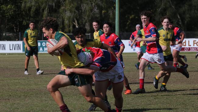 Action galleries of the junior rugby union grand finals, match played at Surfers Paradise Home Ground. Surfers Paradise Dolphins Vs Bond Uni under 18s division. Picture Mike BatterhamAction galleries of the junior rugby union grand finals, match played at Surfers Paradise Home Ground. Surfers Paradise Dolphins Vs Bond pirates under 18s division. Picture Mike Batterham