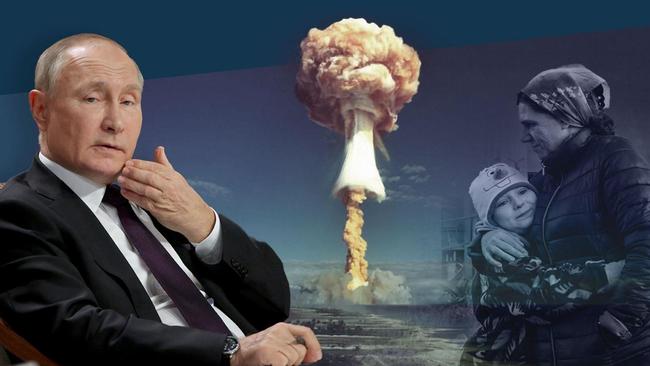 Vladimir Putin's threats to use nuclear weapons in his war on Ukraine places the world, once again, beneath the shadow of a large mushroom cloud. Picture montage: The Times