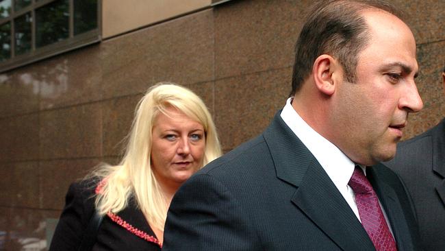 Gobbo outside court with Mokbel in 2004.