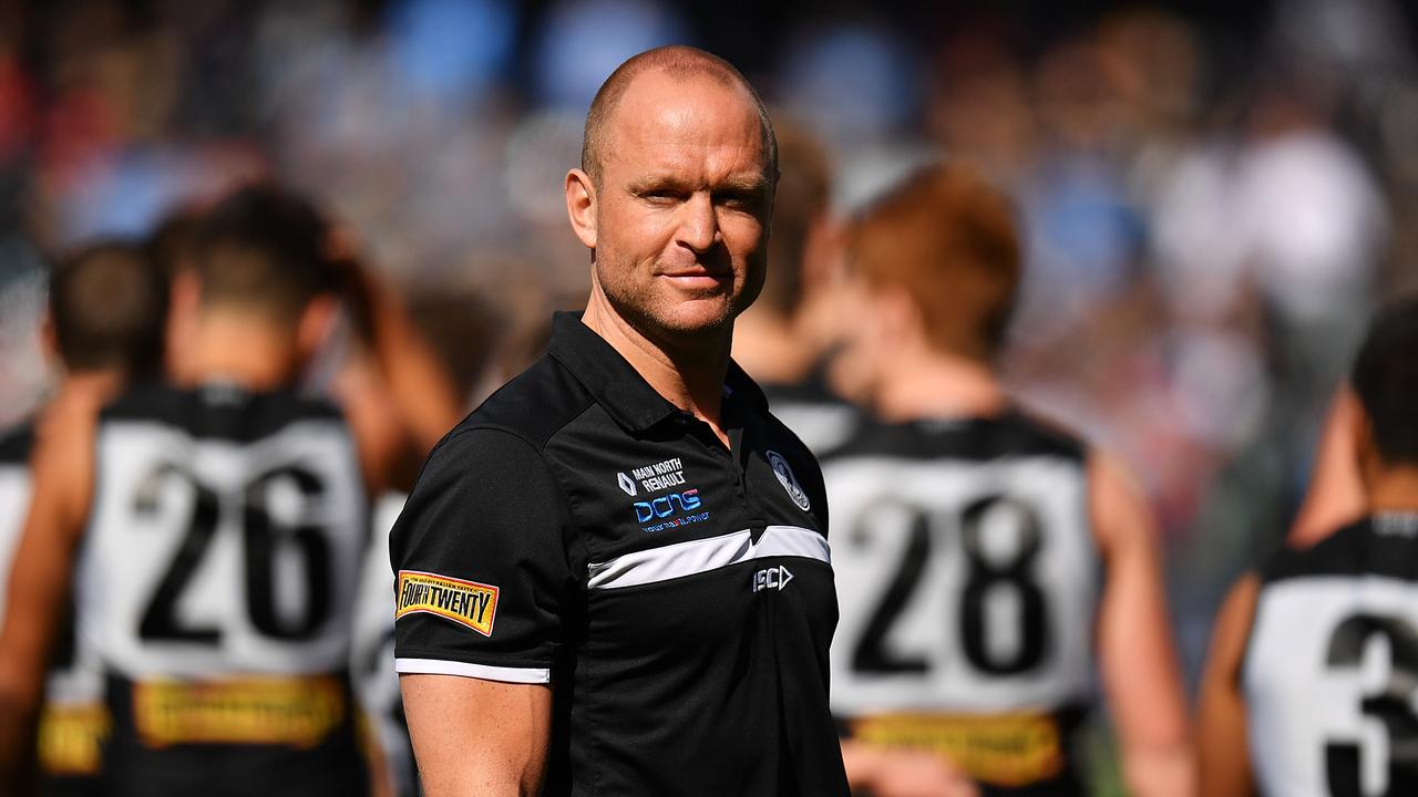 Port Adelaide “Magpies” head coach Chad Cornes looks on prior to the SANFL Grand Final match between Port Adelaide and Sturt at AAMI Stadium on September 24, 2017. Picture: Daniel Kalisz/Getty Images