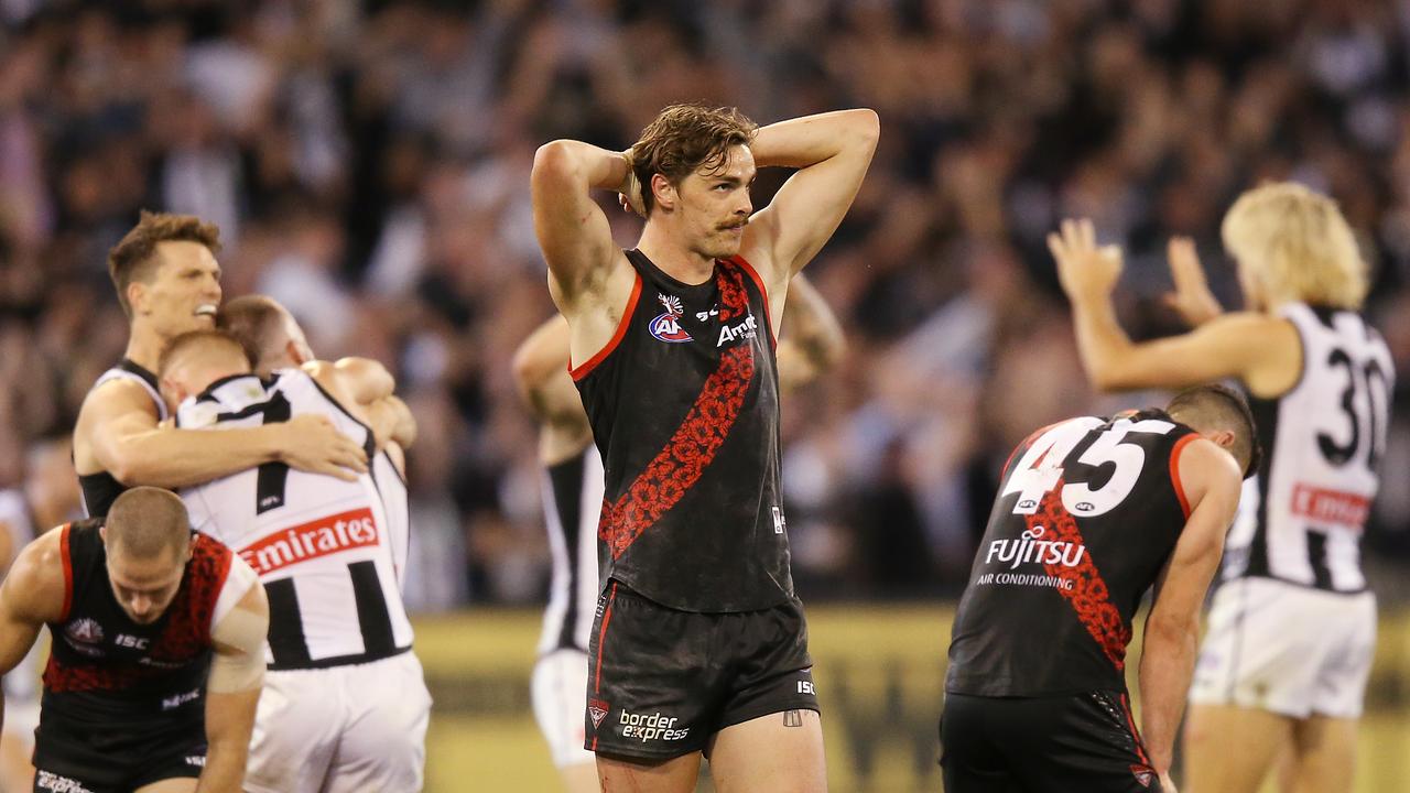 Joe Daniher after the loss to Collingwood on Anzac Day last year.